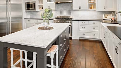 Wood tile kitchen floor